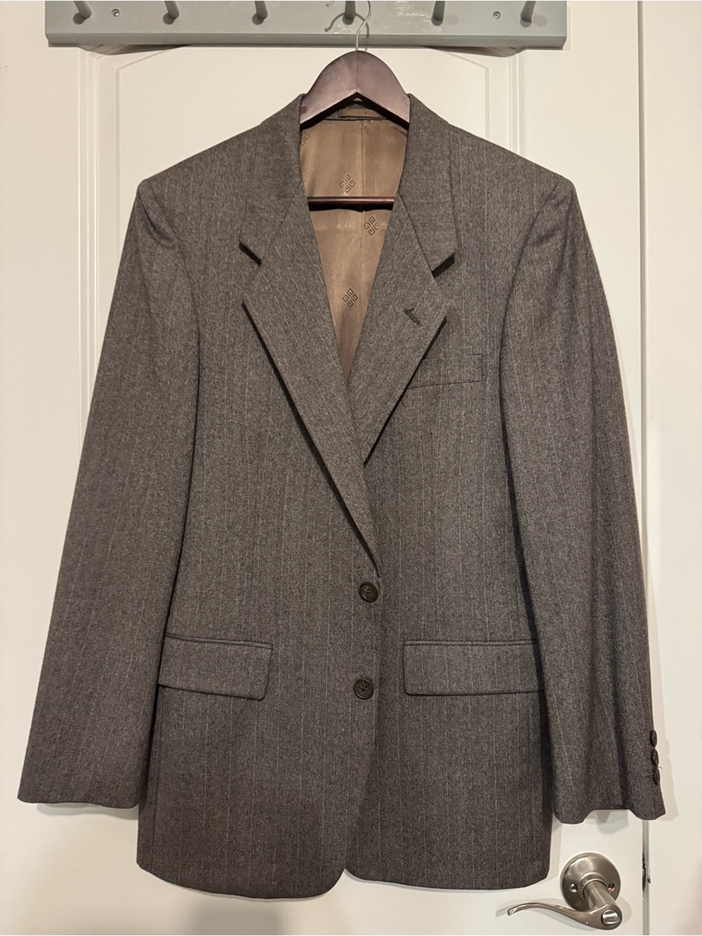 Vintage 1980s Givenchy Oversized 100% Pure Wool Pinstripe Blazer USA Made